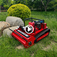 Livraison gratuite, moteur diesel CE EPA 16HP, machine à couper l'herbe avec chenilles en caoutchouc agricoles, tondeuse à gazon robotisée télécommandée
