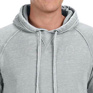 Automne/hiver hommes mode sweat à capuche lavage à l'acide conception fermeture éclair Style col à capuche couleur unie couleurs personnalisées sweat - Product Image 5