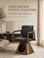 Lit pour chien et chat en bois massif de luxe 2-en-1, fauteuil en cuir PU, niche pour animaux de compagnie, meuble pour animaux de compagnie gain de place, salon, intérieur