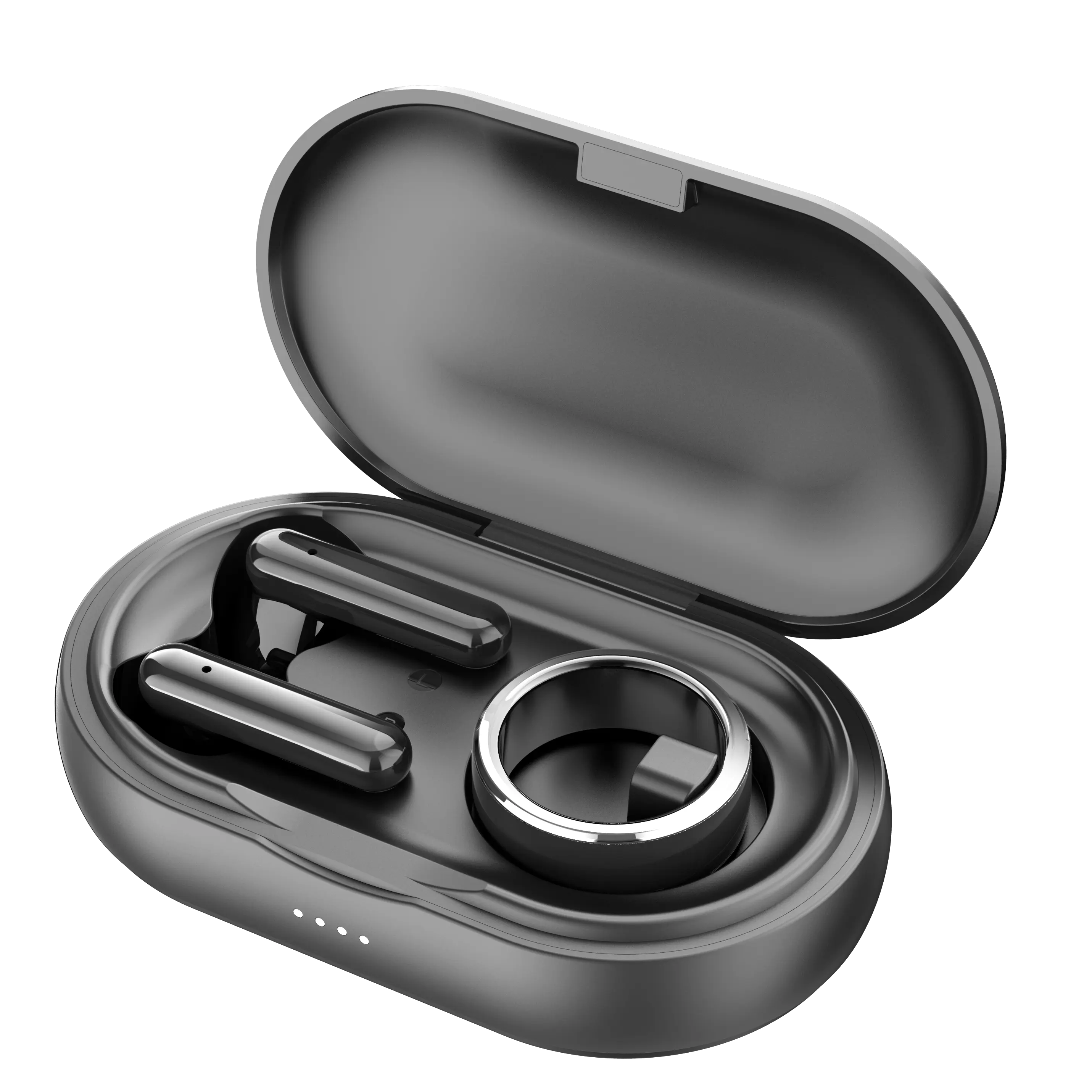 2 IN 1 smart ring IPX7 waterproof health tracker smart ring with charging box bluetooth TWS earbuds combo