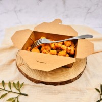 Emballage alimentaire pour poulet frit et sushis à emporter, papier kraft de qualité alimentaire, laminage mat, recyclable, boîte à emporter avec logo personnalisé