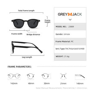 Gafas de Sol Greyjack 23009, Montura Negra de PC, Lentes TAC con Protección UV400, Unisex, Estilo Urbano y Moderno - Product Image 5