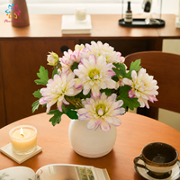 Fleur artificielle de zinnia de 29 cm, tige réaliste à 2 têtes pour la décoration florale de la maison et des mariages