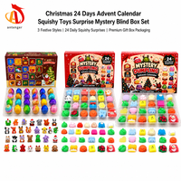 Calendrier de l'Avent de Noël 24 Jours : Jouet Squishy Mystère en Forme de Dumpling, Ensemble de 24 Mini Mochi Fidget pour Boîte Personnalisée à Faible MOQ