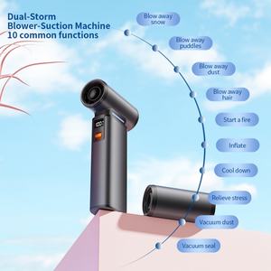 2 ב 1 מיני מטוס טורבו מאוורר מאוורר רב עוצמה נטענת מייבש שיער אוויר חשמלי 5000 מכונת ואקום שואב אבק 130000rpm - Product Image 3