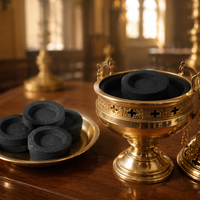 CharcoalGo Meilleures ventes 22/27mm Tablettes de charbon de bois de pomme pur à allumage rapide pour Bakhoor, Chicha, Encens, Oud, Vente en gros