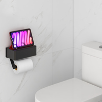 Support mural multifonctionnel décoratif pour rouleau de papier toilette avec étagère pour distributeur de papier toilette