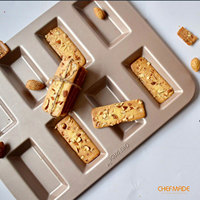 Nouveau design, moule à pâtisserie rectangulaire en acier au carbone antiadhésif pour 8 financiers