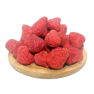 Rebanada de fruta liofilizada natural de alta calidad, cubo, polvo de fresa