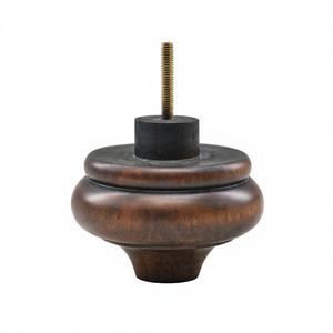 <b>Vintage</b> Turned Solid Wood Heavy Duty Premium Quality Traditional Furniture Leg Dark Walnut for <b>Sofa</b> <b>Bed</b> Cabinet OEM Custom - Product Image 1