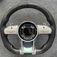 Volant en fibre de carbone forgé YLA pour Benz W206 W205 W204 W222 W223 W213 W177 W463 AMG GT GLS63 GLE63 SL63 G63 A45 C63 E63