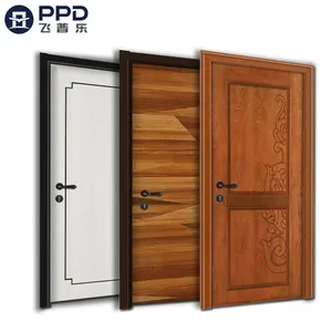 Phipulo 2020 Latest Design Fiber Bathroom Doors Designs with Wood Door Frame