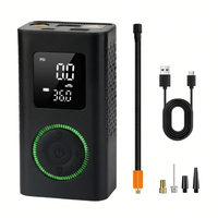 Pompe à air de poche rechargeable en métal avec manomètre numérique et moniteur de pression des pneus pour voiture, vélo, moto