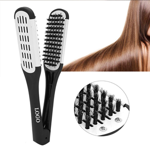 Peigne à <span class=keywords><strong>cheveux</strong></span> avec logo personnalisé, vente en gros, peigne à <span class=keywords><strong>cheveux</strong></span> avec pince, <span class=keywords><strong>brosse</strong></span> à lisser, démêler, <span class=keywords><strong>cheveux</strong></span> secs ou mouillés, bouclés, <span class=keywords><strong>fins</strong></span>, classique, noir et blanc - Product Image 4