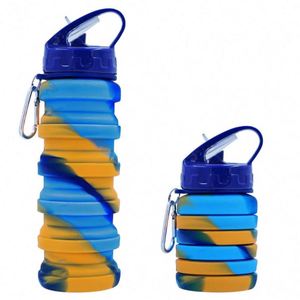 Collapsible Reusable Silicone Sports Drink Water Bottle Expandable Coffee <b>Cup</b> for Hiking and Outdoor Activities - Product Image 1