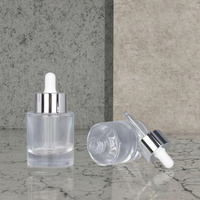 Flacon compte-gouttes en verre transparent à paroi épaisse Fuyun 30ml 50ml, fond lourd, 1oz, pour cosmétiques, toner, sérum et mascara, flacon pour soins de la peau