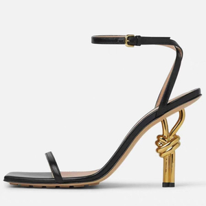 Zapatos de Tacón Alto Irregulares Talla Grande 44, Sandalias con Correa en el Tobillo, Zapatos de Tacón Alto para Mujer, Estilo Veraniego - Product Image 5