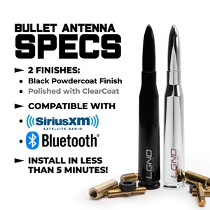 50 Cal Bullet Style <b>Car</b> Antenna,Mirror <b>Polished</b>&Oil Spray Black,Universal Aluminum Truck Antenna with 8 Adapters for Ford GMC - Product Image 6