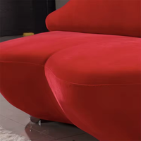 Nouveau moderne beauté Spa Salon salle d'attente meubles rose rouge lèvre forme ongles chaise attente canapé Carton microfibre tissu