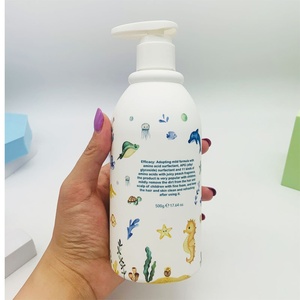 Bouteille en plastique personnalisée en HDPE de 500 ml avec pompe pour liquide nettoyant pour bébé, sérigraphiée, en provenance du Guangdong, pour shampoing et lotion - Product Image 4