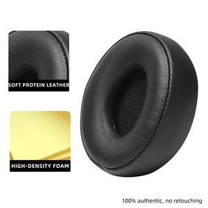 CORBORS Portable Replacement EarPads Cushions for <strong>Solo</strong> <strong>Pro</strong> Wireless Noise Cancelling On-Ear <strong>Headphones</strong> Soft Protein - Product Image 3