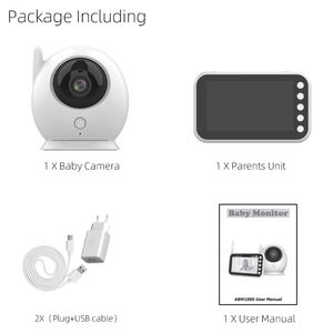 <span class=keywords><strong>Babyphone</strong></span> vidéo intelligent ABM100S 4,5 pouces avec caméra sans fil 2,4 GHz, 2 caméras, capteur de température et audio - Product Image 3