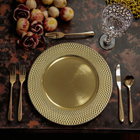 Assiette de présentation ronde en plastique de style Instagram, vintage européen, luxe léger, pour banquets d'hôtel, mariages, et rangement de bijoux et de graines de melon