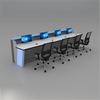 Console de centre de commande pour aéroport - Design moderne, structure en acier haute résistance avec gestion des câbles dissimulée et fonctionnalités réglables