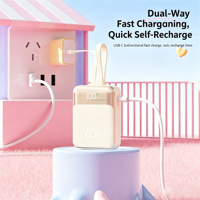 Nouvelle mini batterie externe électronique 20000 mAh, mince et portable, avec câble USB-C, Powerbanks 20000 mAh