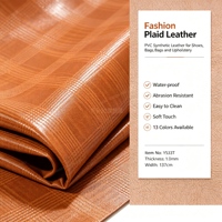 Cuero Sintético Resistente al Agua y a la Abrasión con Diseño a Cuadros en Relieve, Popular en 2026, para Bolsos