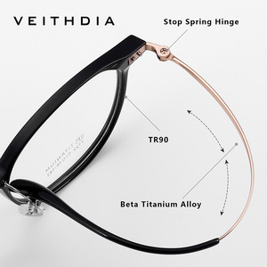 Veithdia – montures de lunettes optiques ovales en titane pur, unisexe, légères, protection contre la lumière bleue, 7122 - Product Image 3