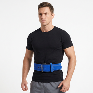 Ceinture de soutien lombaire en cuir de vachette robuste et résistante, avec boucle antidérapante, ajustable, offrant une protection professionnelle. - Product Image 1