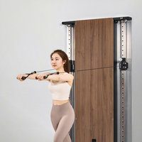 Machine à câbles double à fixation murale, entraîneur à poulie multifonction, équipement de gym en bois pour la maison