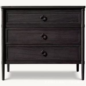 American-style oak bedside <b>table</b>, RH American-style light luxury solid wood bedroom three-drawer bedside <b>table</b>, bed <b>end</b> <b>table</b>, - Product Image 2