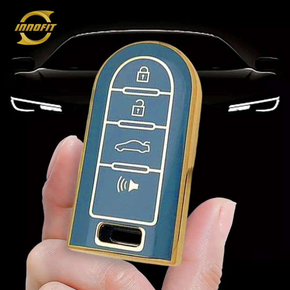 Корпус Innofit TOE4 TPU для автомобильного ключа премиум качества, бренд для Toyota Perodua, Лидер продаж, износостойкий дизайн с золотыми краями