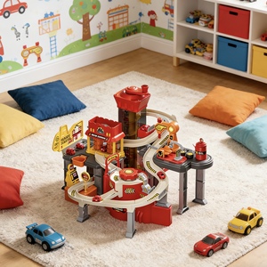 Juego <span class=keywords><strong>de</strong></span> Pista <span class=keywords><strong>de</strong></span> Carreras para Niños, 9 Niveles, 6 Botones, Manual, Sin Baterías, Juguete Educativo Mecánico, Autos <span class=keywords><strong>de</strong></span> ABS, Regalo para Niños <span class=keywords><strong>de</strong></span> <span class=keywords><strong>3</strong></span> Años en Adelante - Product Image 4