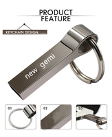 Clé USB Métallique Pivotante Neuve en Gros 8 Go-128 Go USB 3.1 avec Puce Flash de Classe A, Forme de Clé USB et Boîte Cadeau
