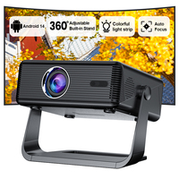 Projecteur XNANO HA118 600 Ansi Android 14 Mini sur pied, projecteur vidéo 4K sans fil Wi-Fi portable pour la maison, projecteur intelligent Full HD