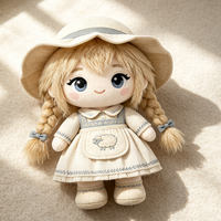Adorable poupée en peluche en coton personnalisée, design mignon, douce, rembourrée, marque OEM, vente en gros pour cadeau de fille