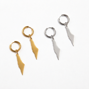 Los Mejores Pendientes Colgantes de Acero Inoxidable con Mapa, Bañados en Plata, Clásicos con Forma de Corona, Regalo para Niños - Product Image 1