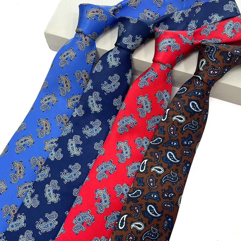 Potongan harga pemasok Cina berbagai burgundy paisley necktie corbata de paisley gravata masculina