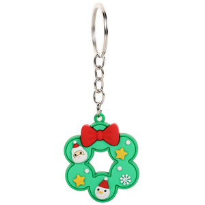 New Christmas Series Silver Chain Keychain Cute Cartoon PVC Doll Creative 3D Santa Claus Pendant Small Gift From China - Product Image 5