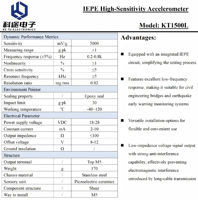 IEPE/ICP Beschleunigungsmesser Einachsiger ±1g Vibrationsbeschleunigungssensor 5V/g Piezoelektrischer Wandler M5 für Erdbebenüberwachung