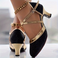 Chaussures de danse latine pour femmes, talon moyen, chaussures de danse carrée