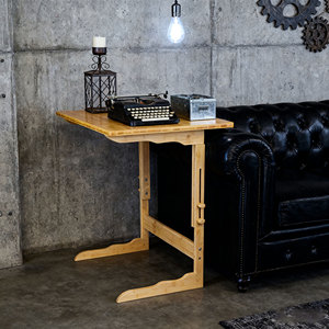 Tre gỗ đầu giường tủ đầu giường bên bảng với c-hình dạng cà phê Snack cuối bảng cho phòng ngủ ký túc xá ăn uống và không gian nhỏ - Product Image 5