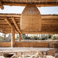 Abat-jour en rotin tressé artisanal 2024, moderne et écologique, pour la décoration intérieure, vente en gros, luminaires suspendus rustiques décoratifs