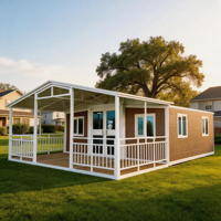 Casa Contenedor Expandible de Lujo con Paneles Sándwich Aislantes, Apartamento Modular Moderno de Doble Ala para Uso en Villas