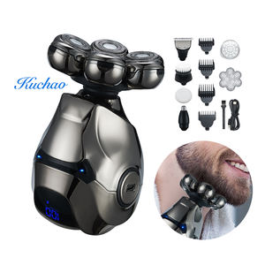 <span class=keywords><strong>Crâne</strong></span> rechargeable étanche 5 en 1 Kit de toilettage pour hommes Machine à raser tête en aluminium rasoir de barbier pour hommes - Product Image 1