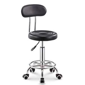 Venta caliente giratoria de elevación taburete redondo negro PU <span class=keywords><strong>Barber</strong></span> <span class=keywords><strong>Doctor</strong></span> taburete salón de belleza taburete redondo con respaldo - Product Image 1