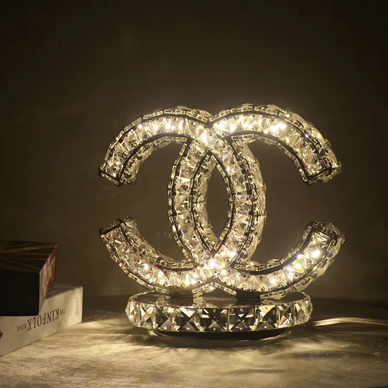 Cristal k9 lâmpada de mesa cc luz de cabeceira decorativa luz de cabeceira para quarto